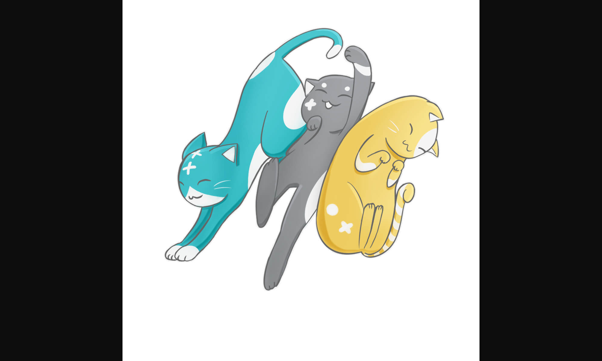 任天堂スイッチライト3色の猫化イラストのメイキング